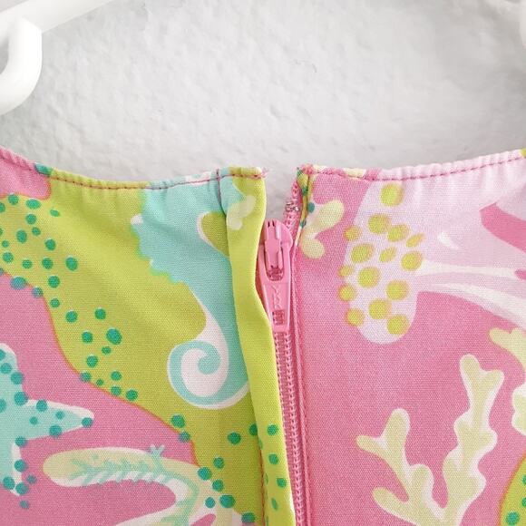 Lilly Pulitzer Little Lilly Mini Shift Dress Girls 7 Seahorse Coral Vintage 90s - Picture 9 of 15